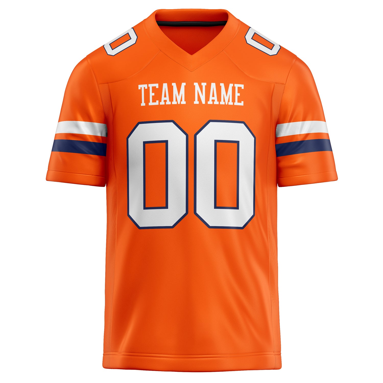 Personalized Orange & White Solid Colour Football Jersey