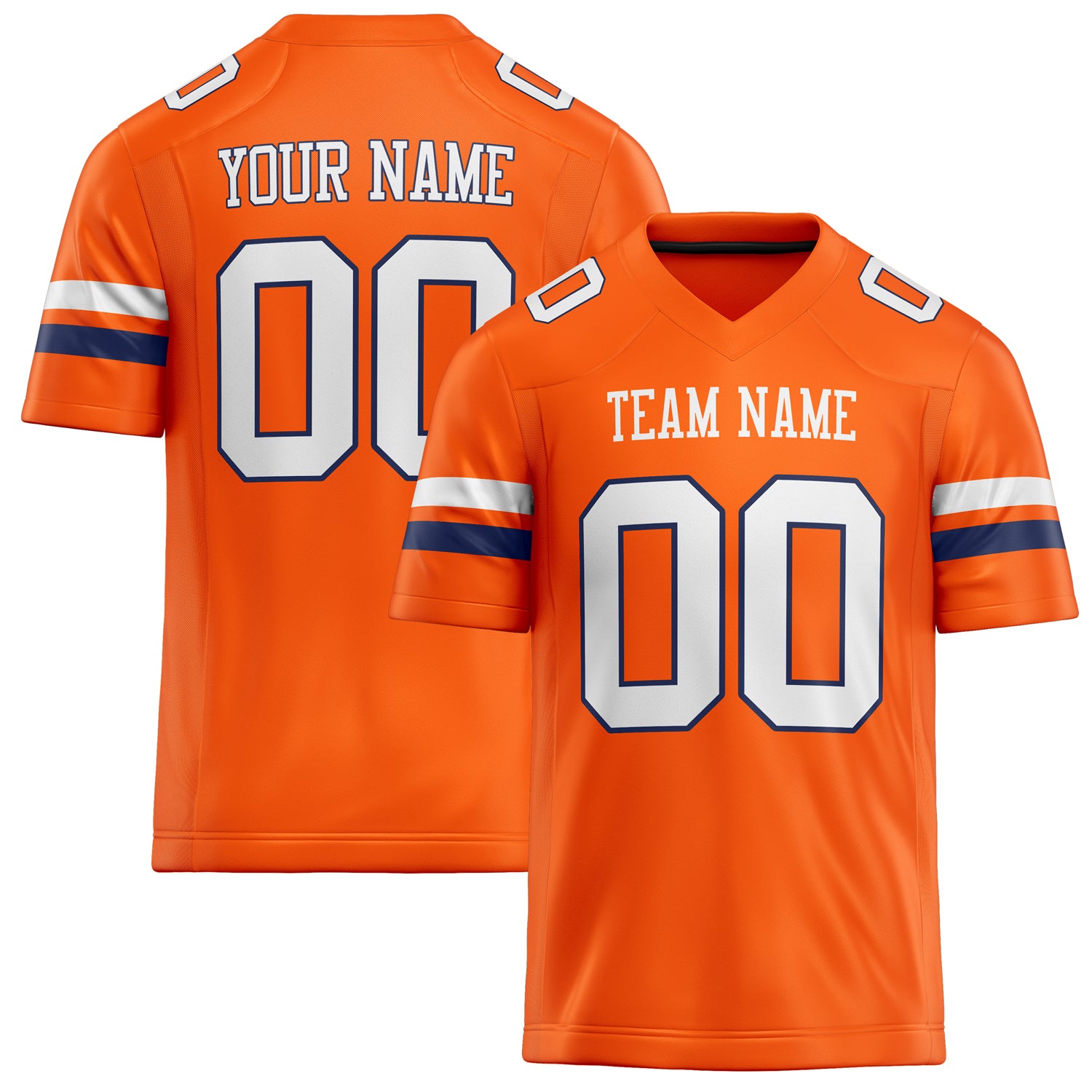 Personalized Orange White Solid Colour Football Jersey FT02240730OR370