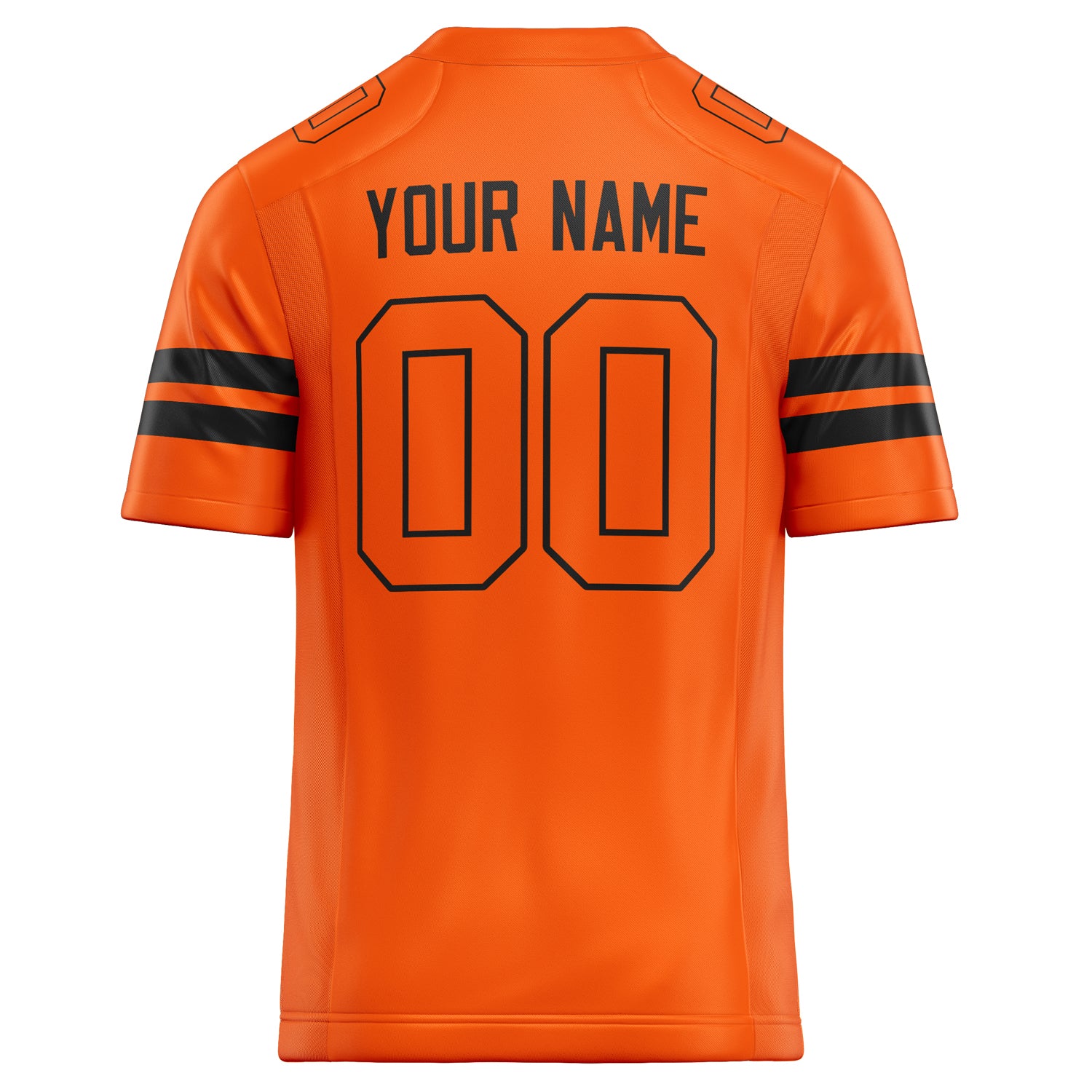 Personalized Orange & Black Solid Colour Football Jersey