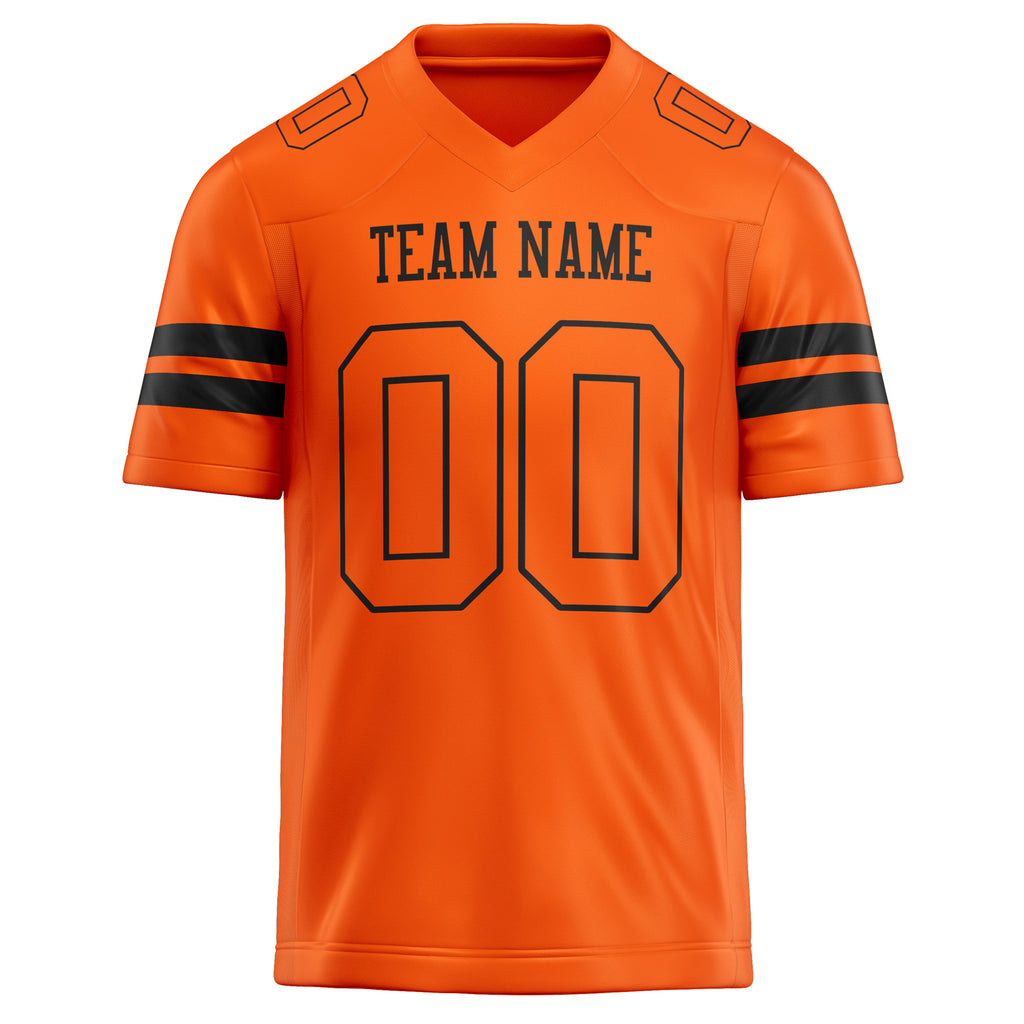 Personalized Orange & Black Solid Colour Football Jersey