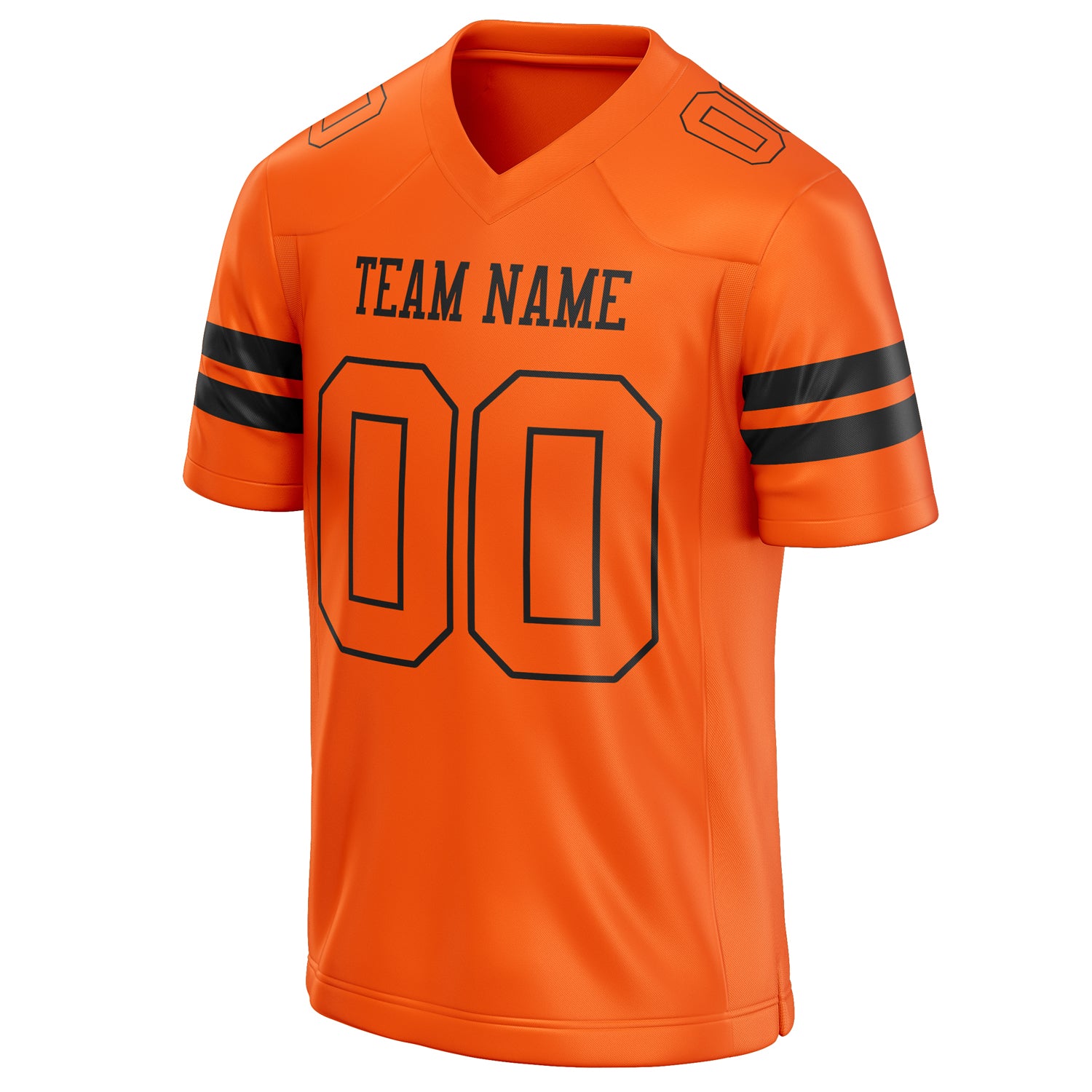 Personalized Orange & Black Solid Colour Football Jersey