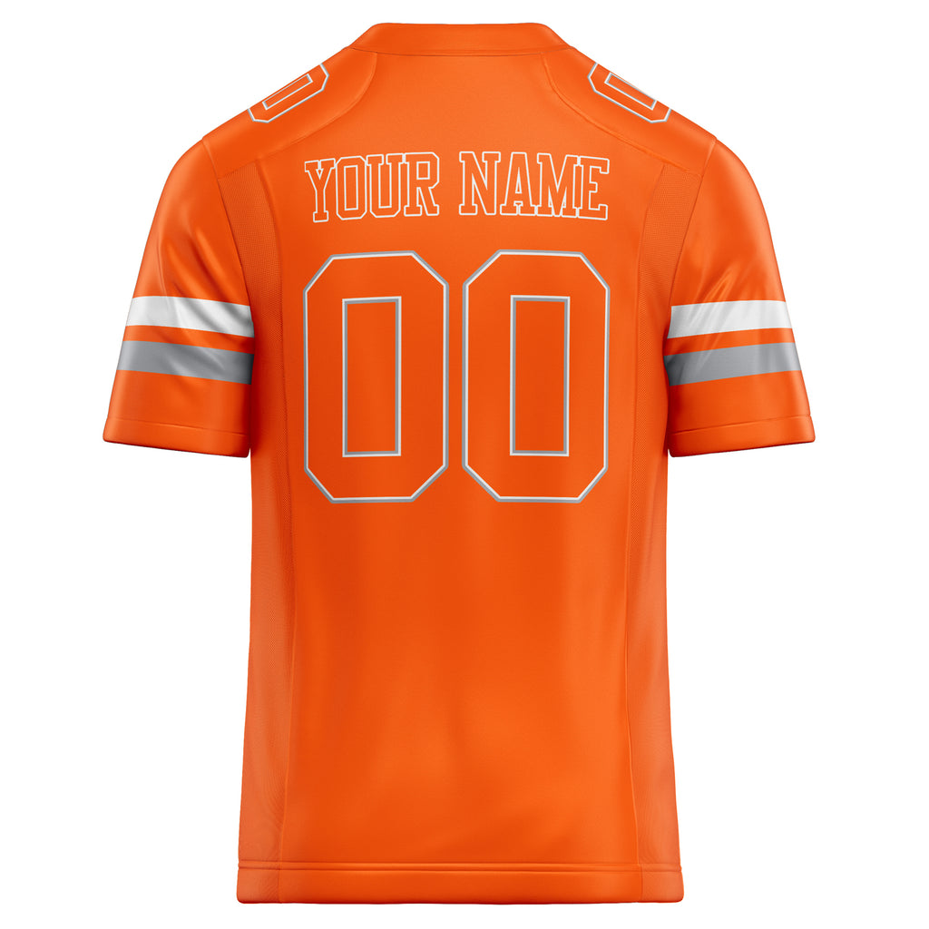 Personalized Orange & White Solid Colour Football Jersey
