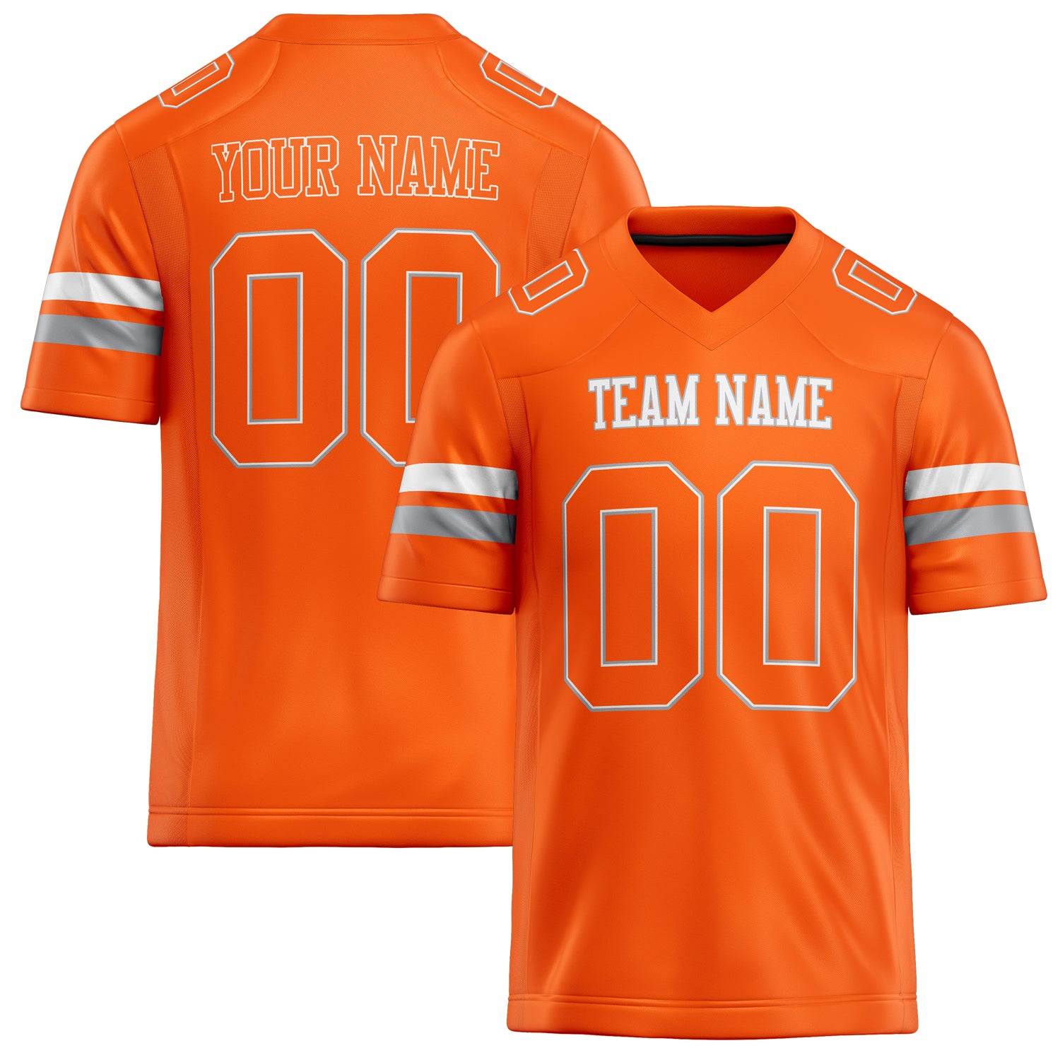 Personalized Orange White Solid Colour Football Jersey FT02240730OR372