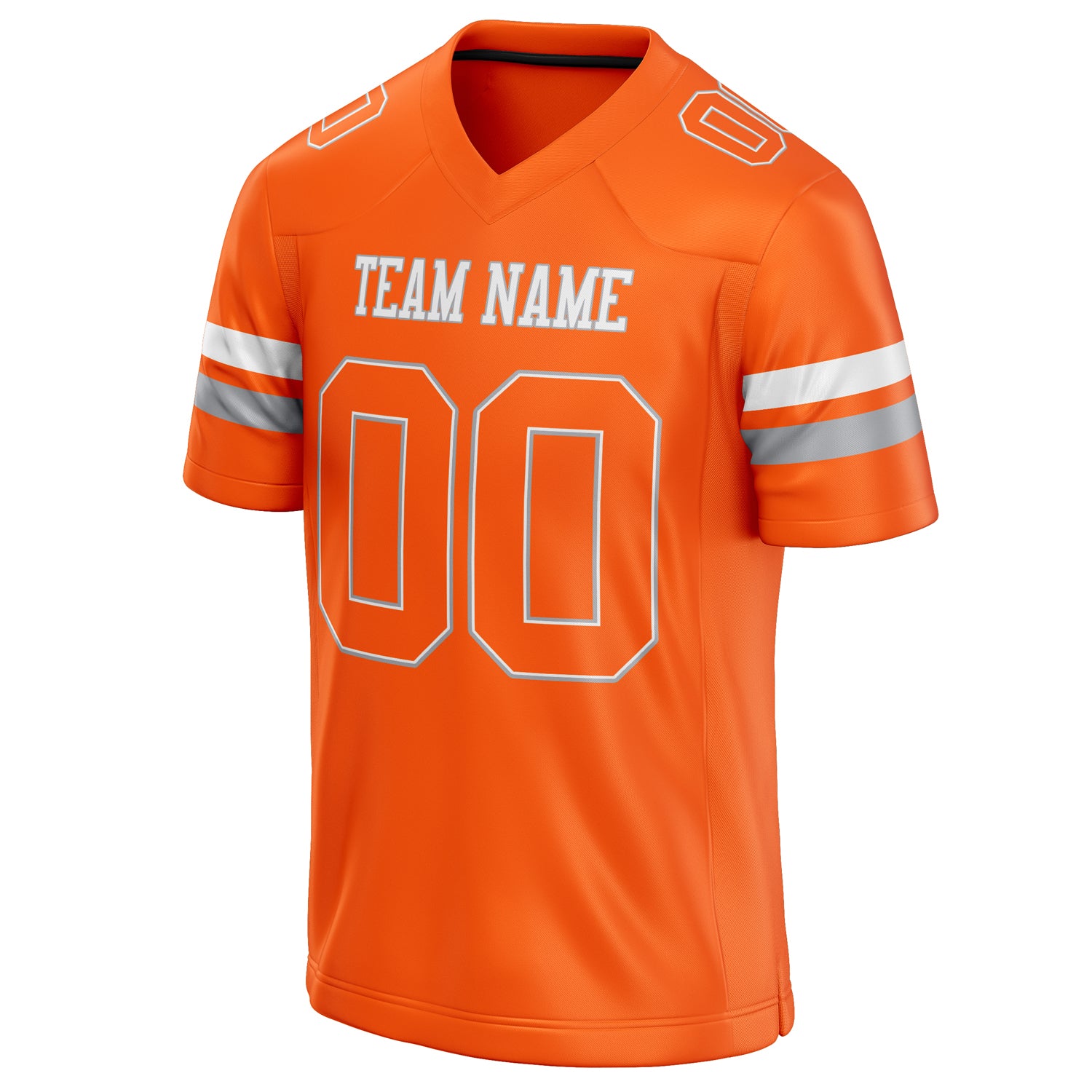 Personalized Orange & White Solid Colour Football Jersey