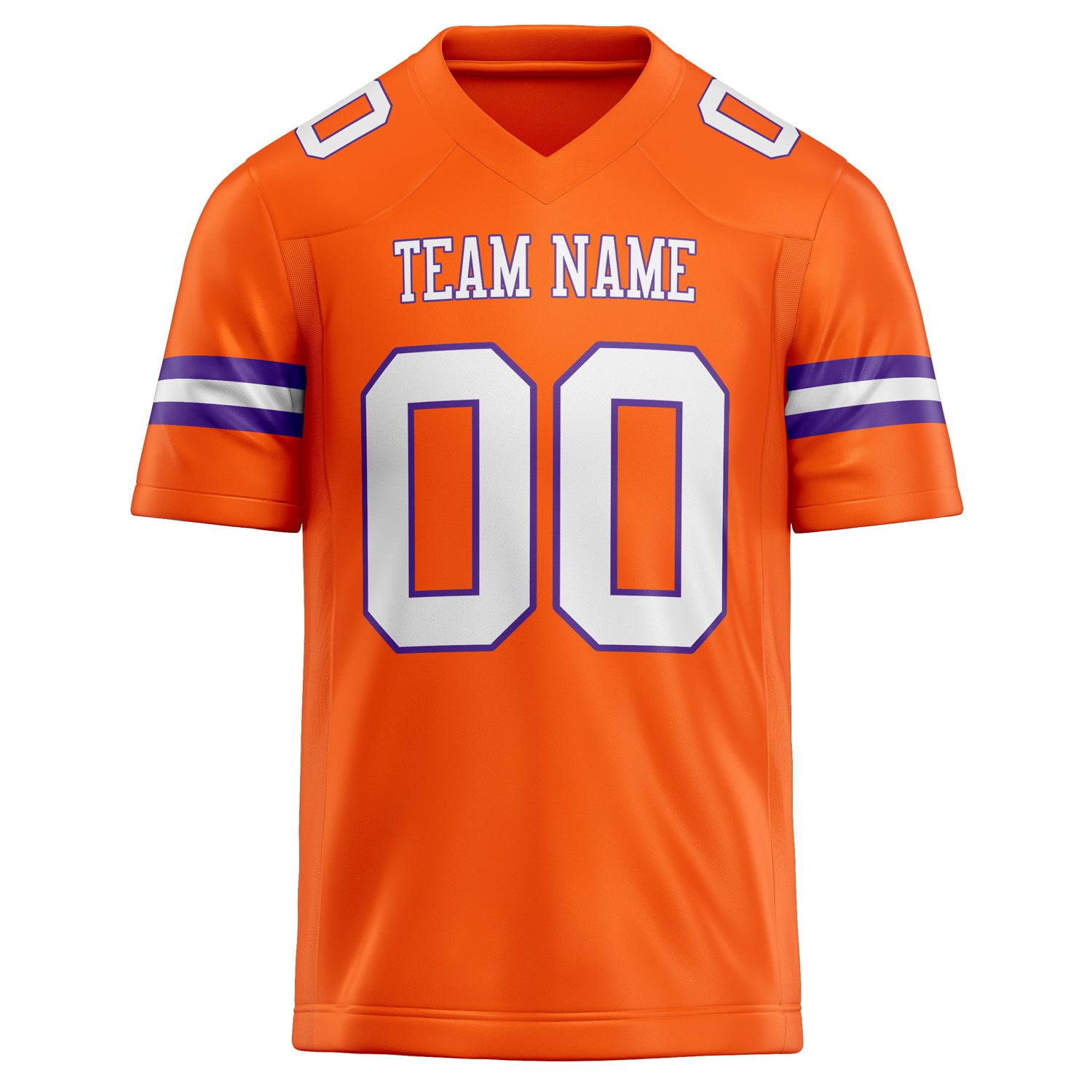 Personalized Orange & White Solid Colour Football Jersey
