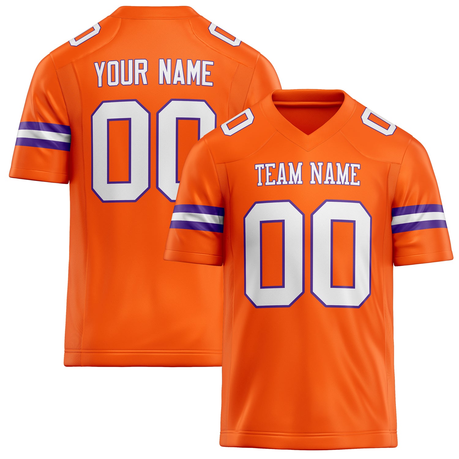 Personalized Orange White Solid Colour Football Jersey FT02240730OR373