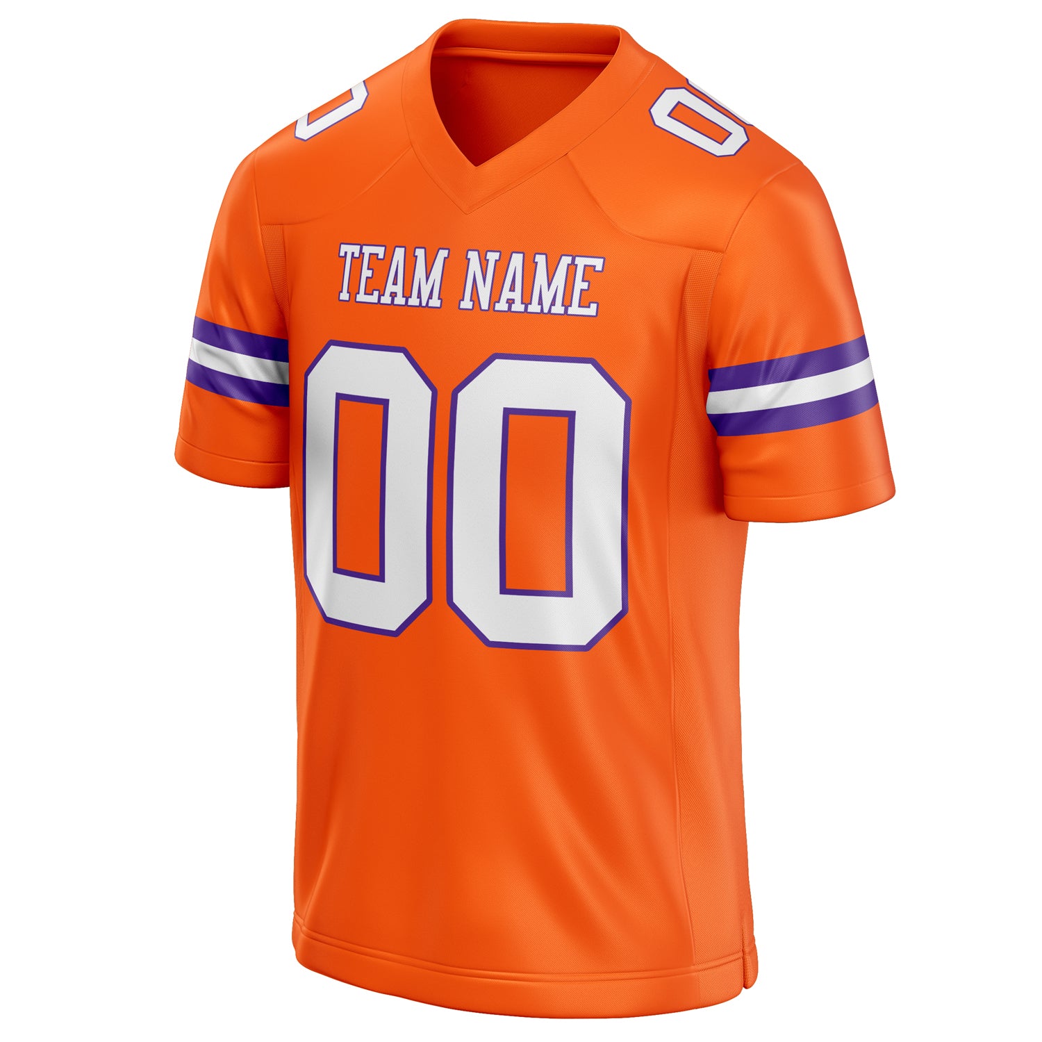 Personalized Orange & White Solid Colour Football Jersey