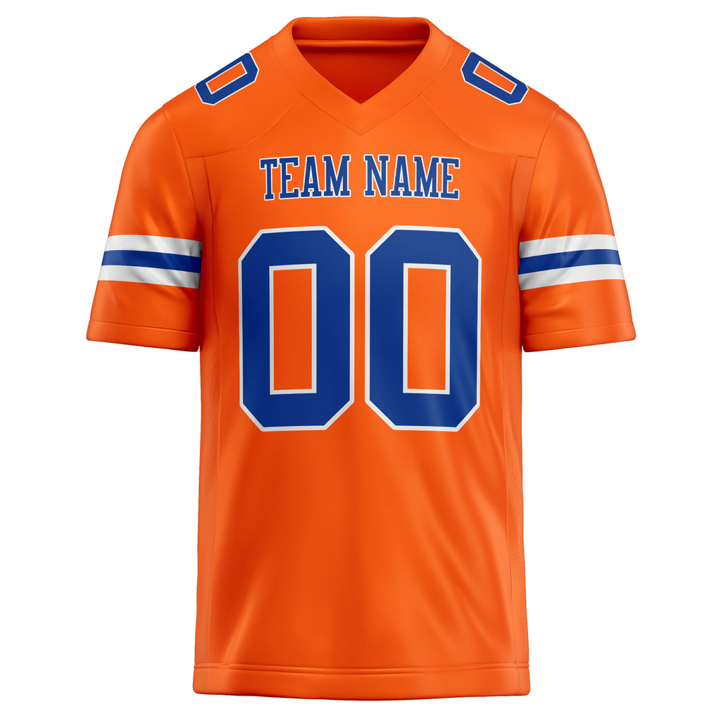 Personalized Orange & royal Solid Colour Football Jersey