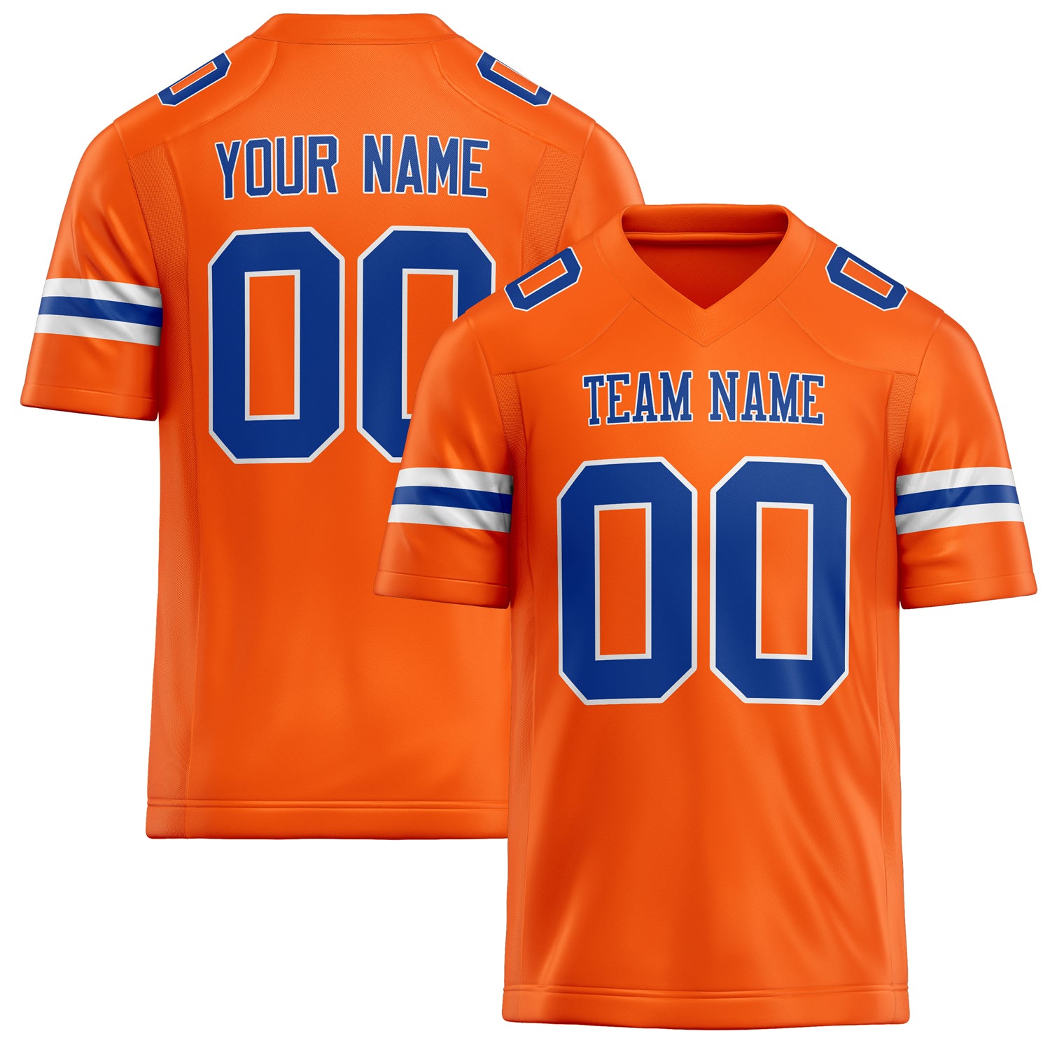 Personalized Orange royal Solid Colour Football Jersey FT02240730OR374