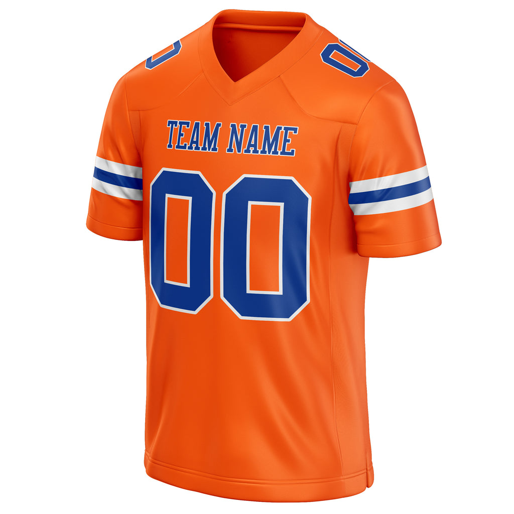 Personalized Orange & royal Solid Colour Football Jersey