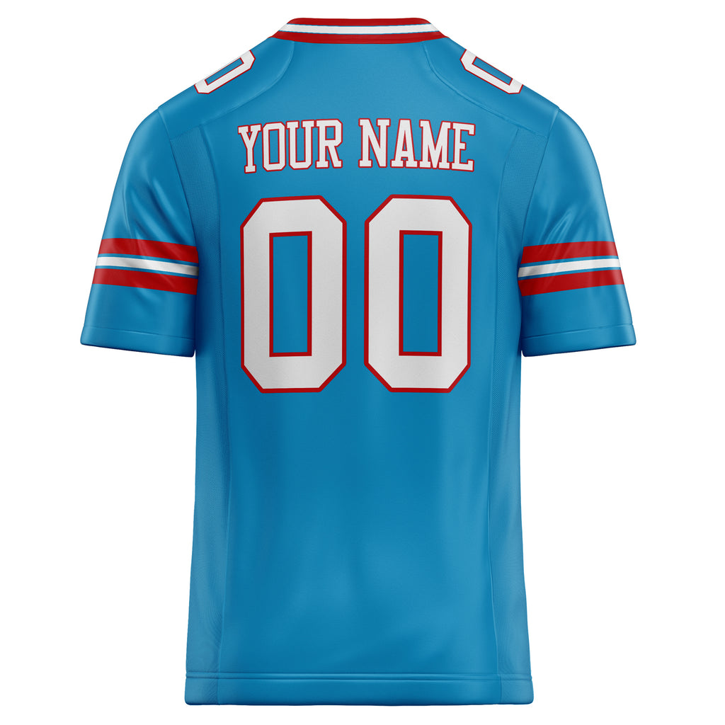 Personalized Panther & Blue White Solid Colour Football Jersey