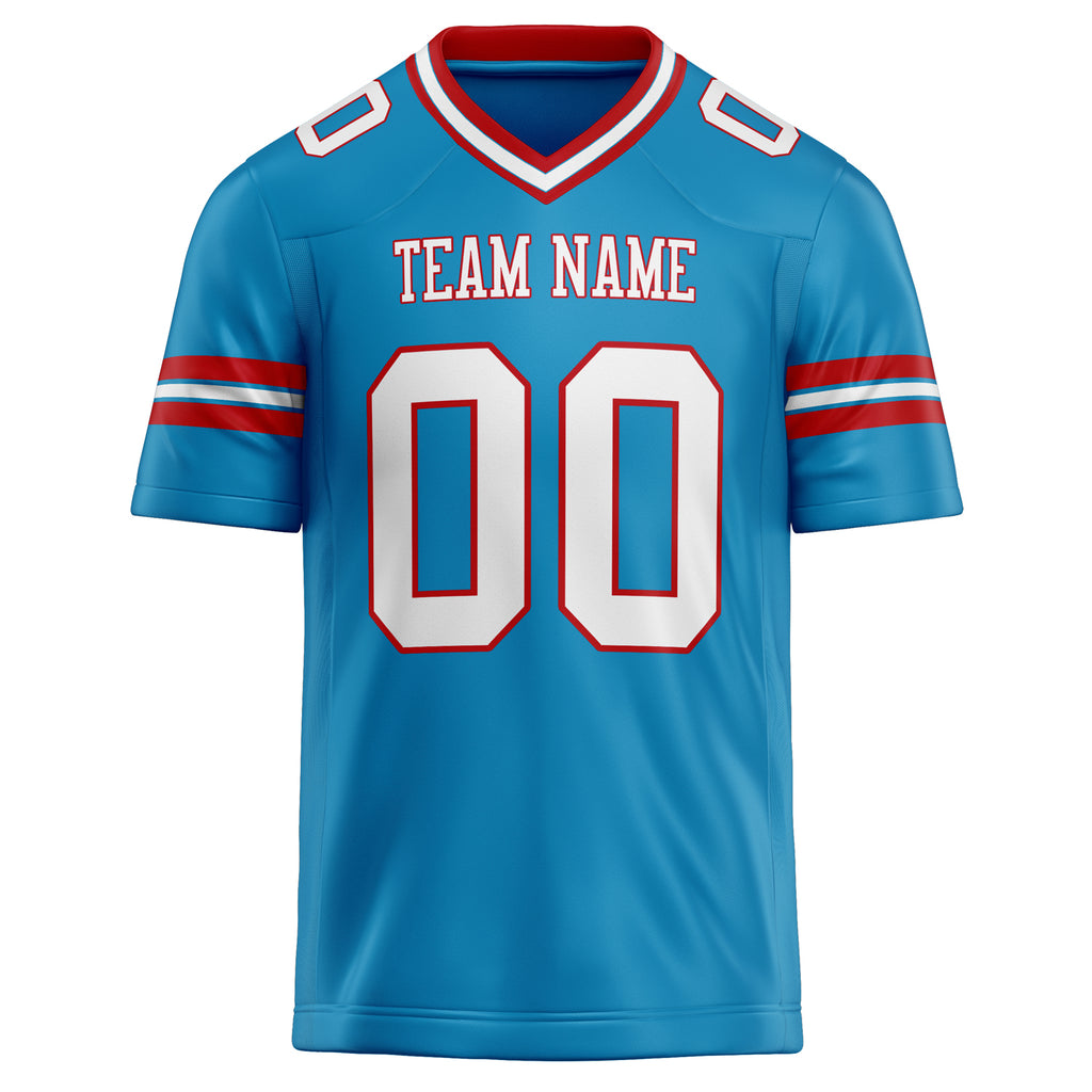 Personalized Panther & Blue White Solid Colour Football Jersey