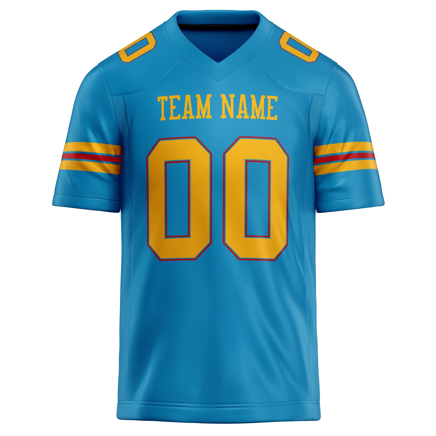 Personalized Panther & Blue gold Solid Colour Football Jersey