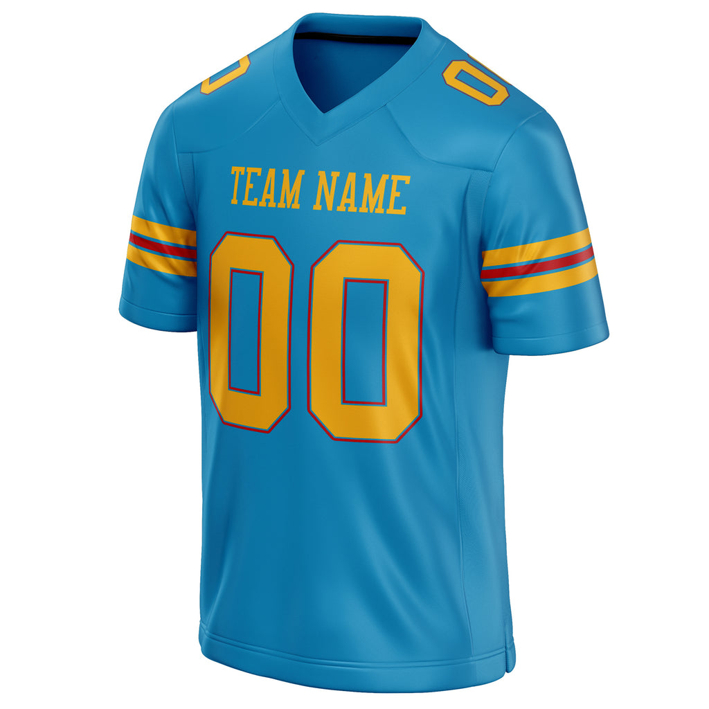 Personalized Panther & Blue gold Solid Colour Football Jersey