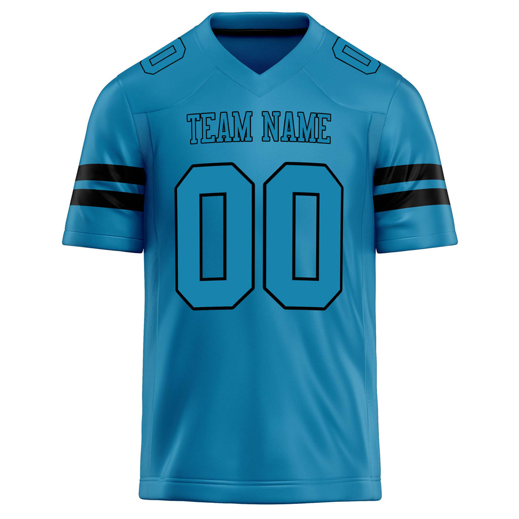 Personalized Panther & Blue Black Solid Colour Football Jersey