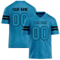 Personalized Panther Blue Black Solid Colour Football Jersey FT02240730PA377