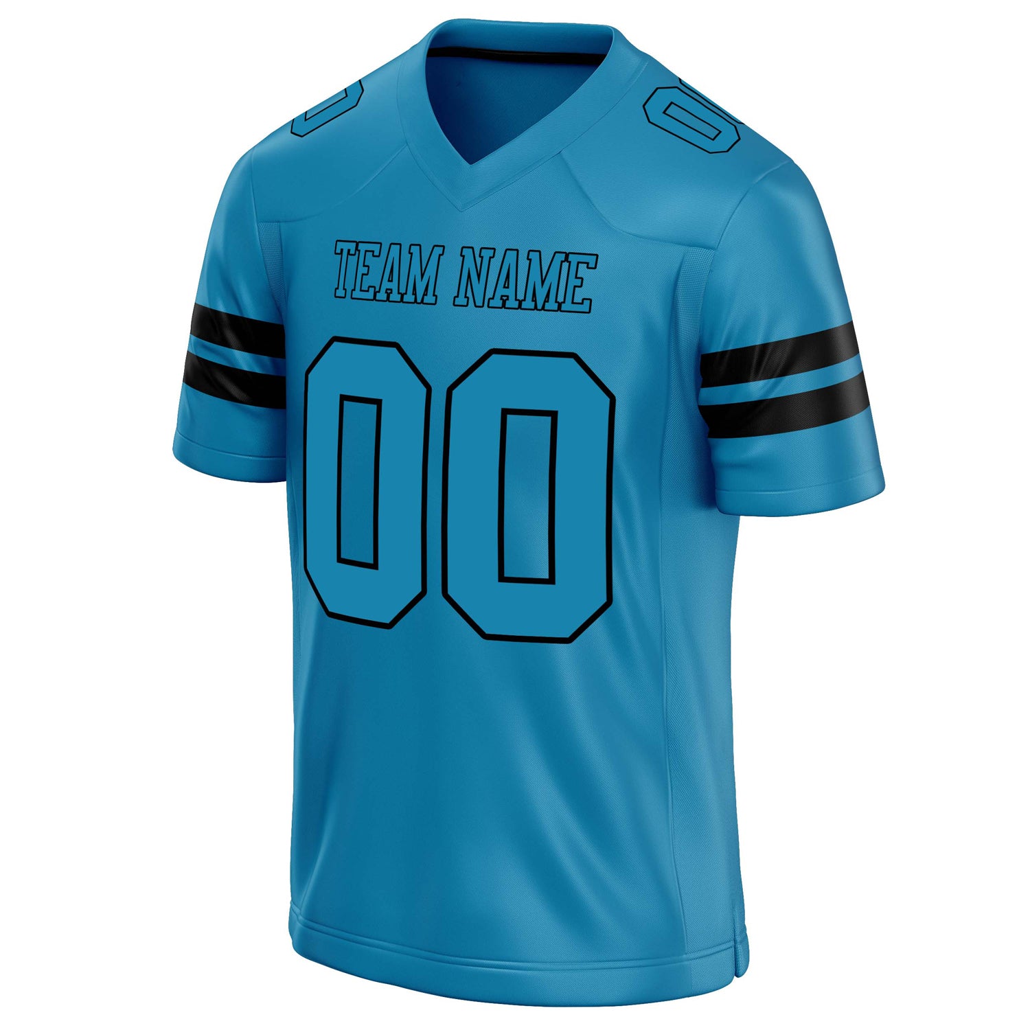 Personalized Panther & Blue Black Solid Colour Football Jersey