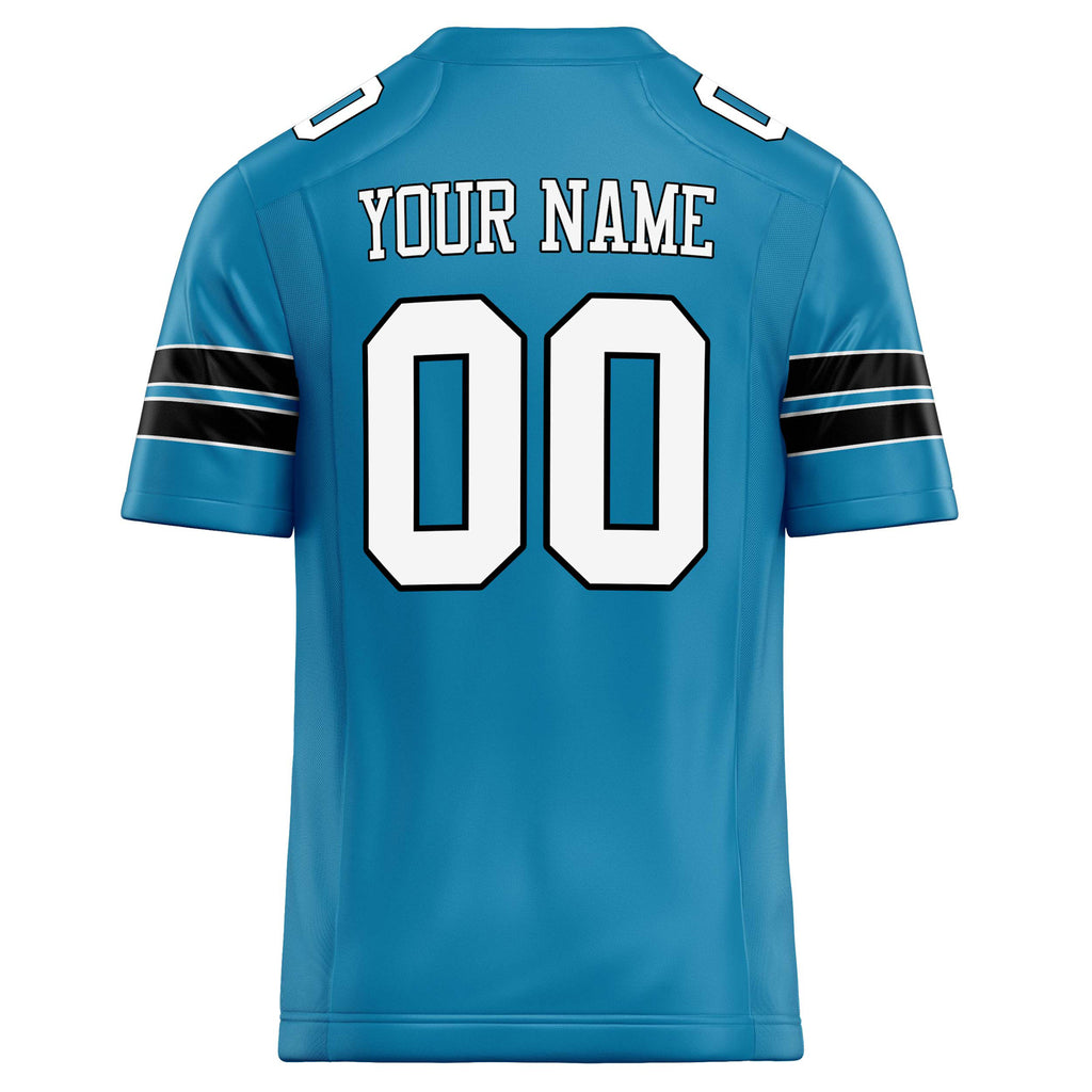 Personalized Panther & Blue White Solid Colour Football Jersey