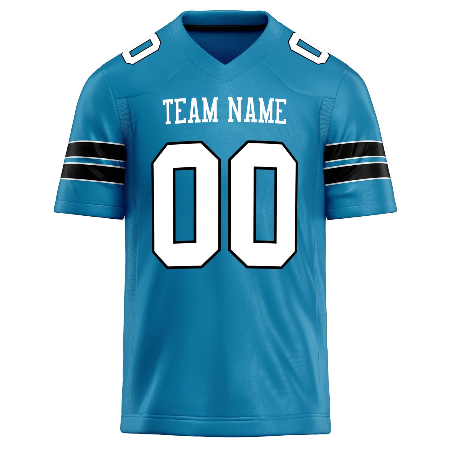 Personalized Panther & Blue White Solid Colour Football Jersey