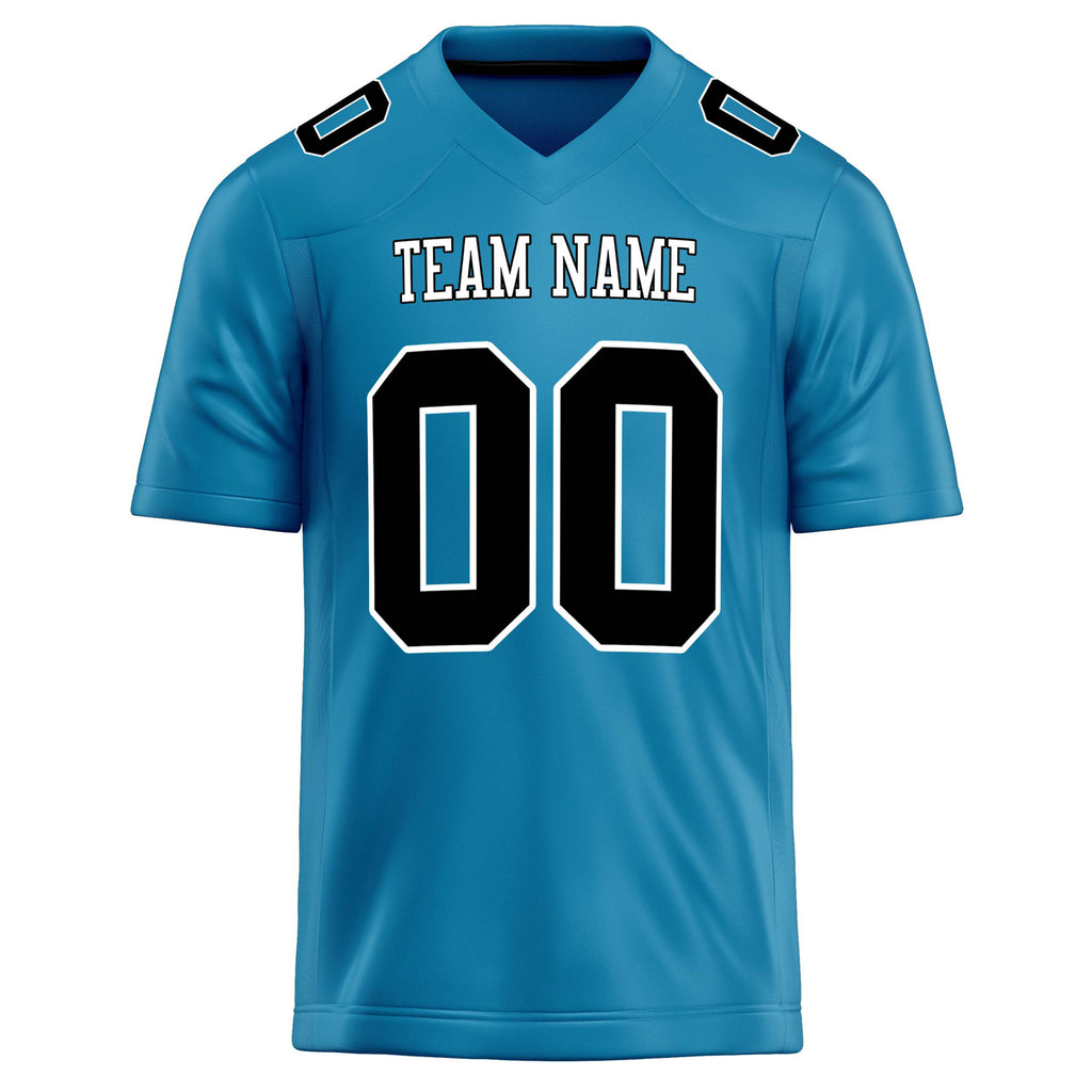 Personalized Panther & Blue Black Solid Colour Football Jersey