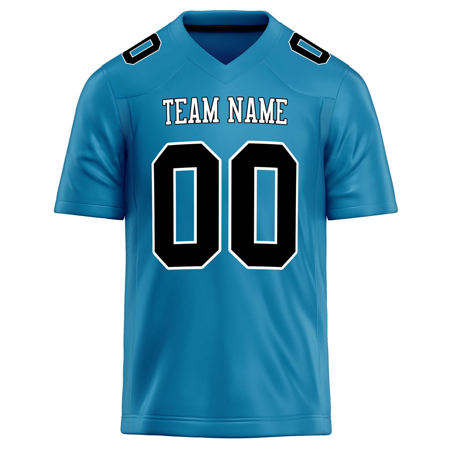 Personalized Panther & Blue Black Solid Colour Football Jersey