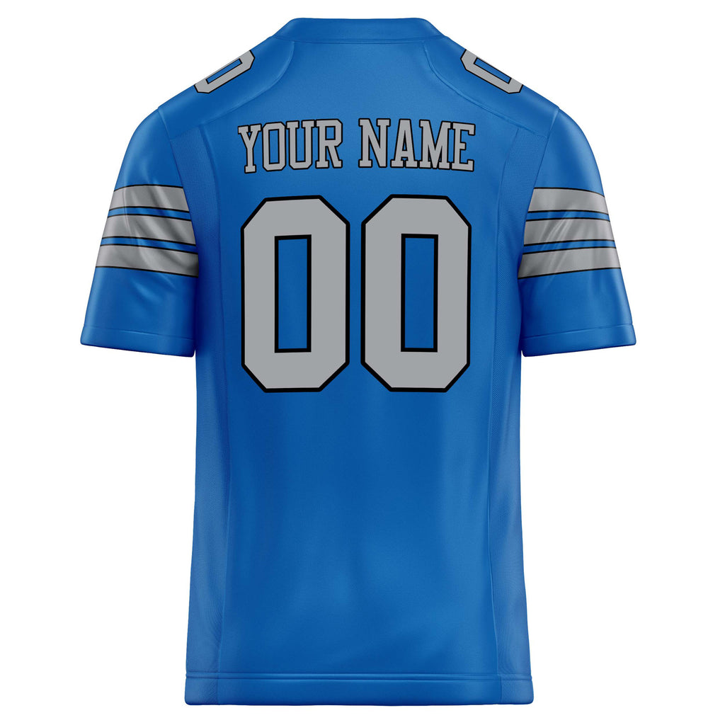 Personalized Panther & Blue gray Solid Colour Football Jersey