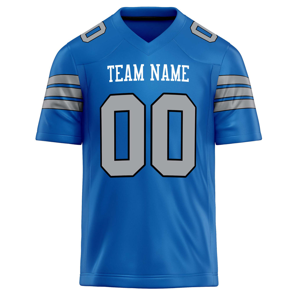 Personalized Panther & Blue gray Solid Colour Football Jersey