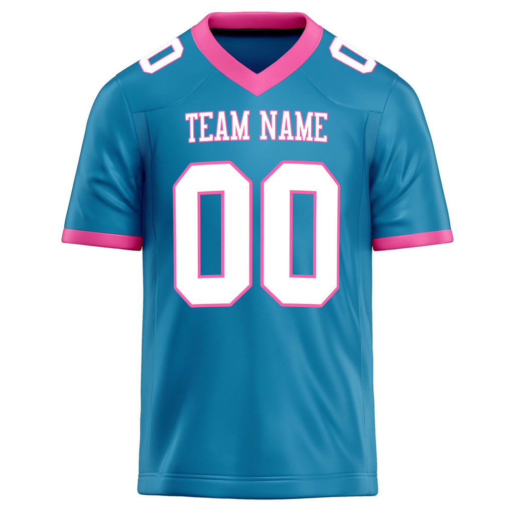 Personalized Panther & Blue White Solid Colour Football Jersey