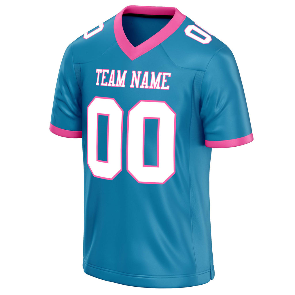 Personalized Panther & Blue White Solid Colour Football Jersey