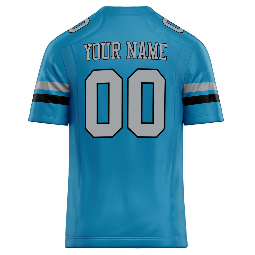 Personalized Panther & Blue gray Solid Colour Football Jersey