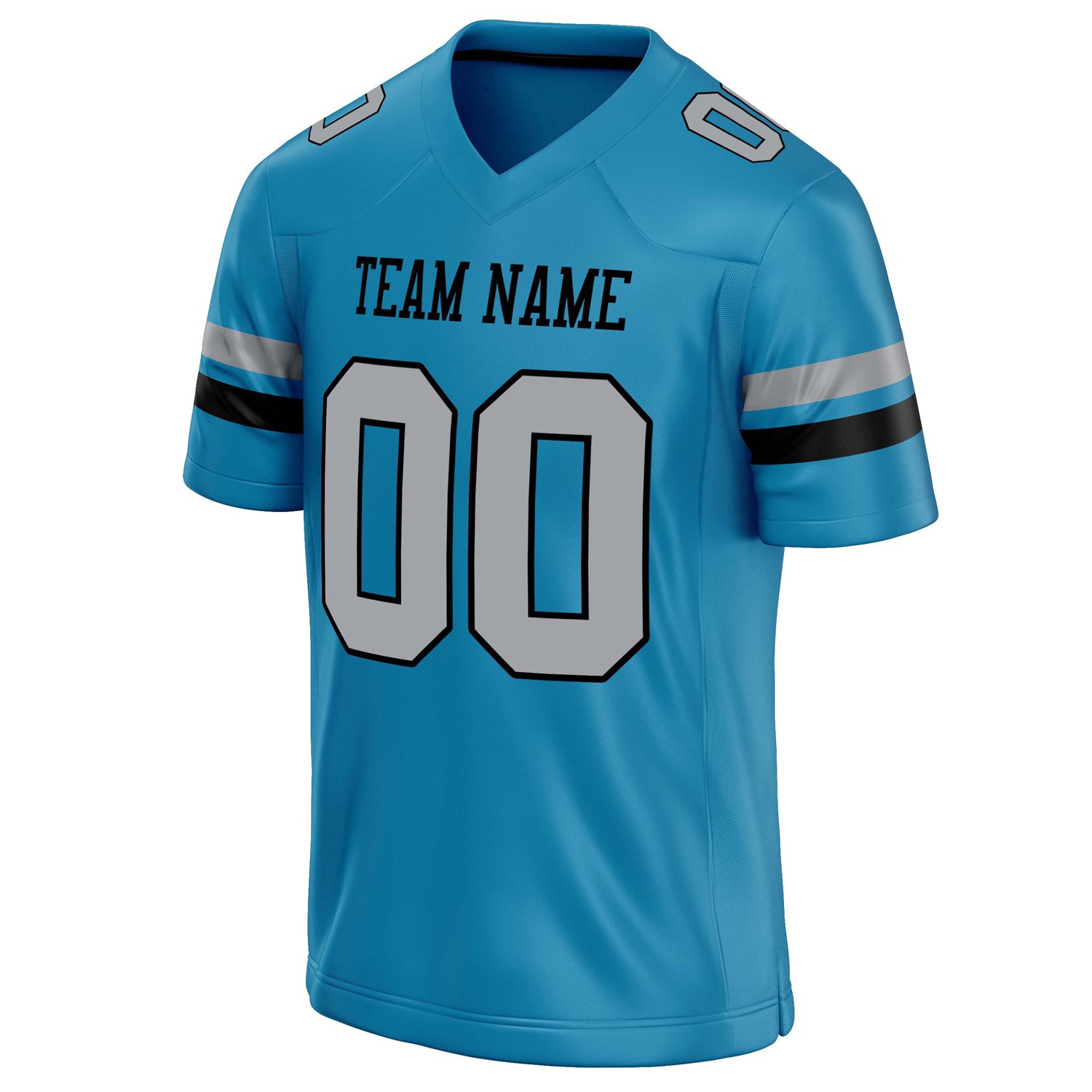Personalized Panther & Blue gray Solid Colour Football Jersey