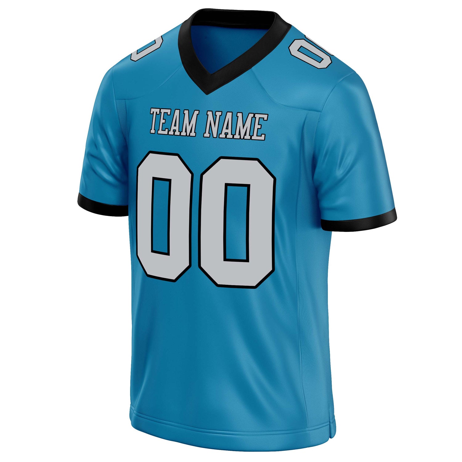 Personalized Panther & Blue gray Solid Colour Football Jersey