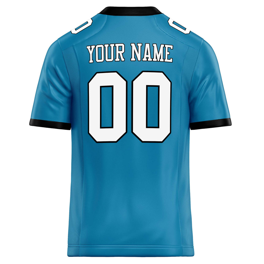 Personalized Panther & Blue White Solid Colour Football Jersey