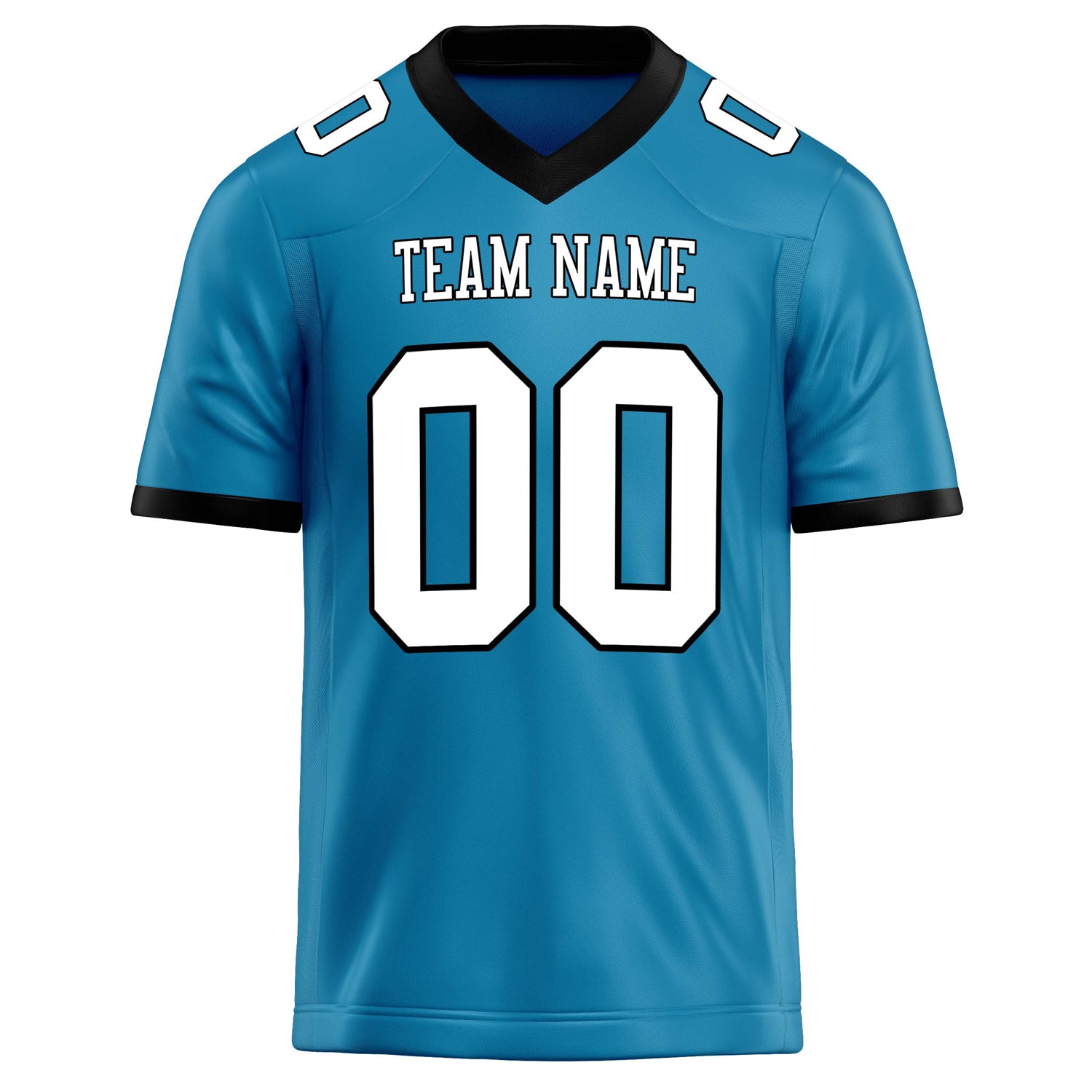 Personalized Panther & Blue White Solid Colour Football Jersey