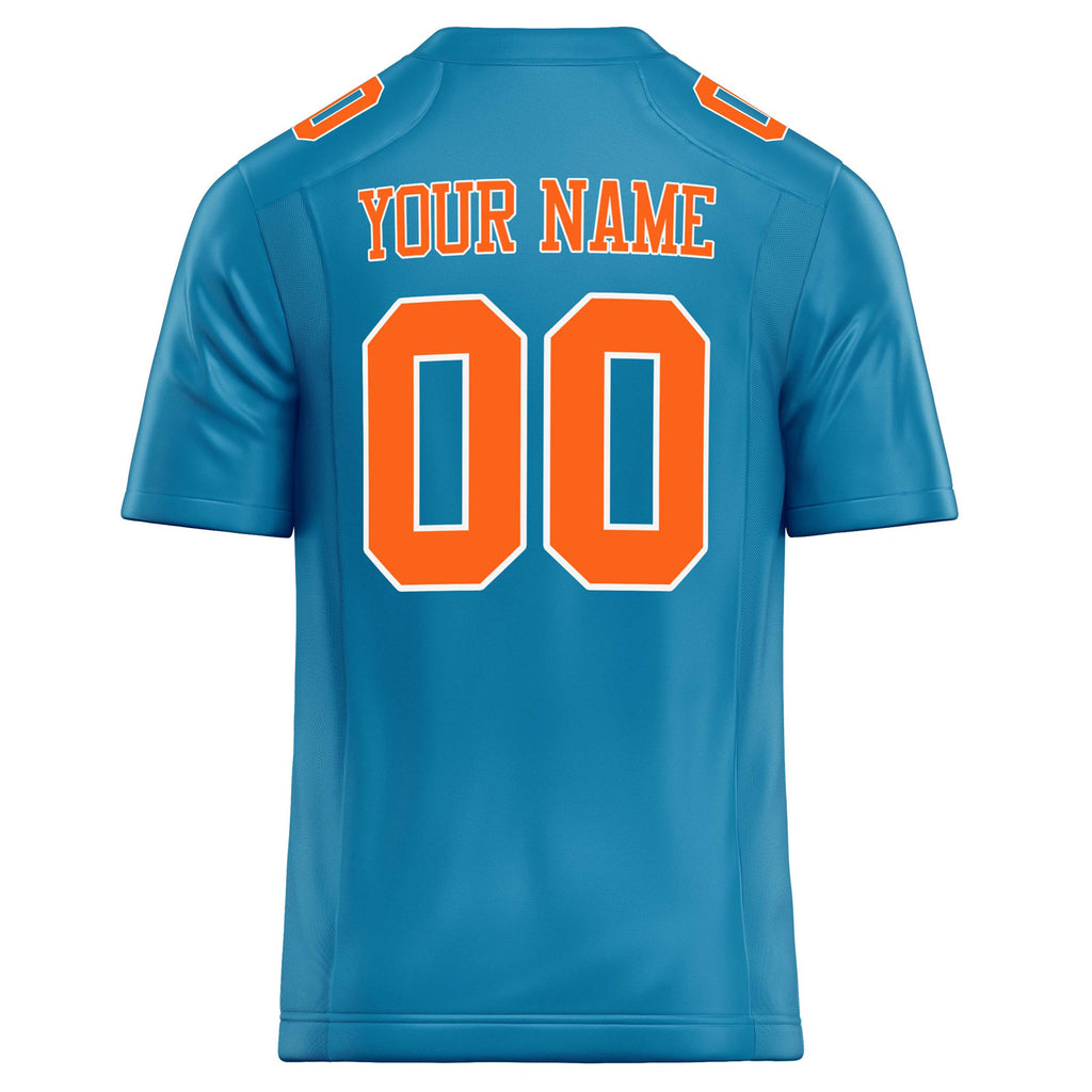 Personalized Panther & Blue orange Solid Colour Football Jersey