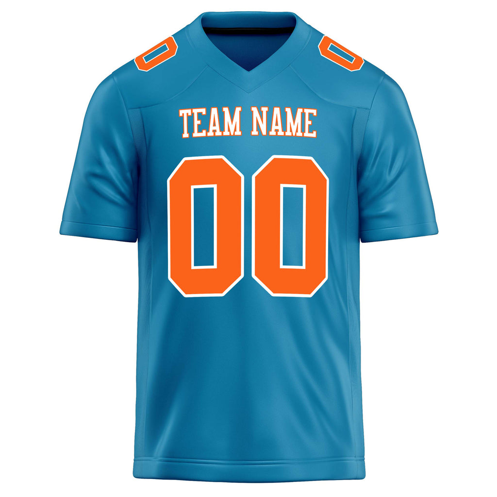 Personalized Panther & Blue orange Solid Colour Football Jersey