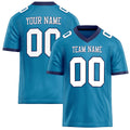 Personalized Panther Blue White Solid Colour Football Jersey FT02240730PA387