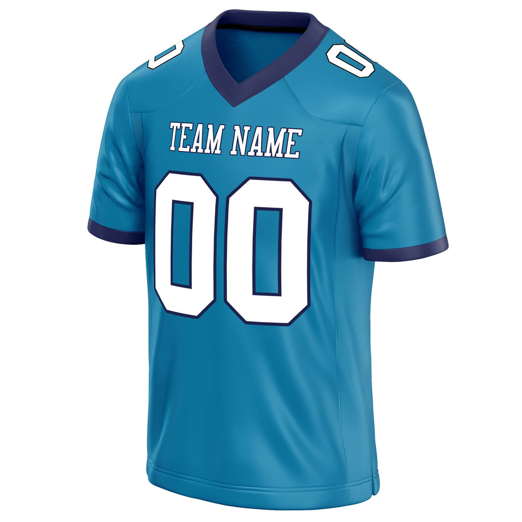 Personalized Panther & Blue White Solid Colour Football Jersey
