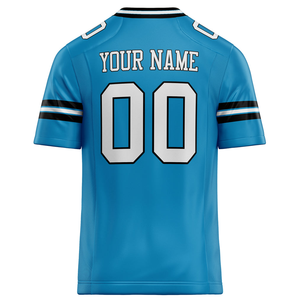 Personalized Panther & Blue White Solid Colour Football Jersey