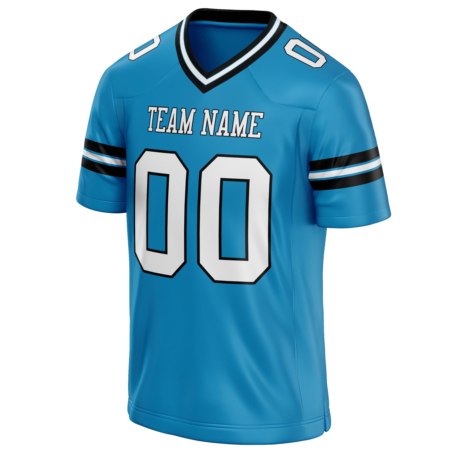 Personalized Panther & Blue White Solid Colour Football Jersey