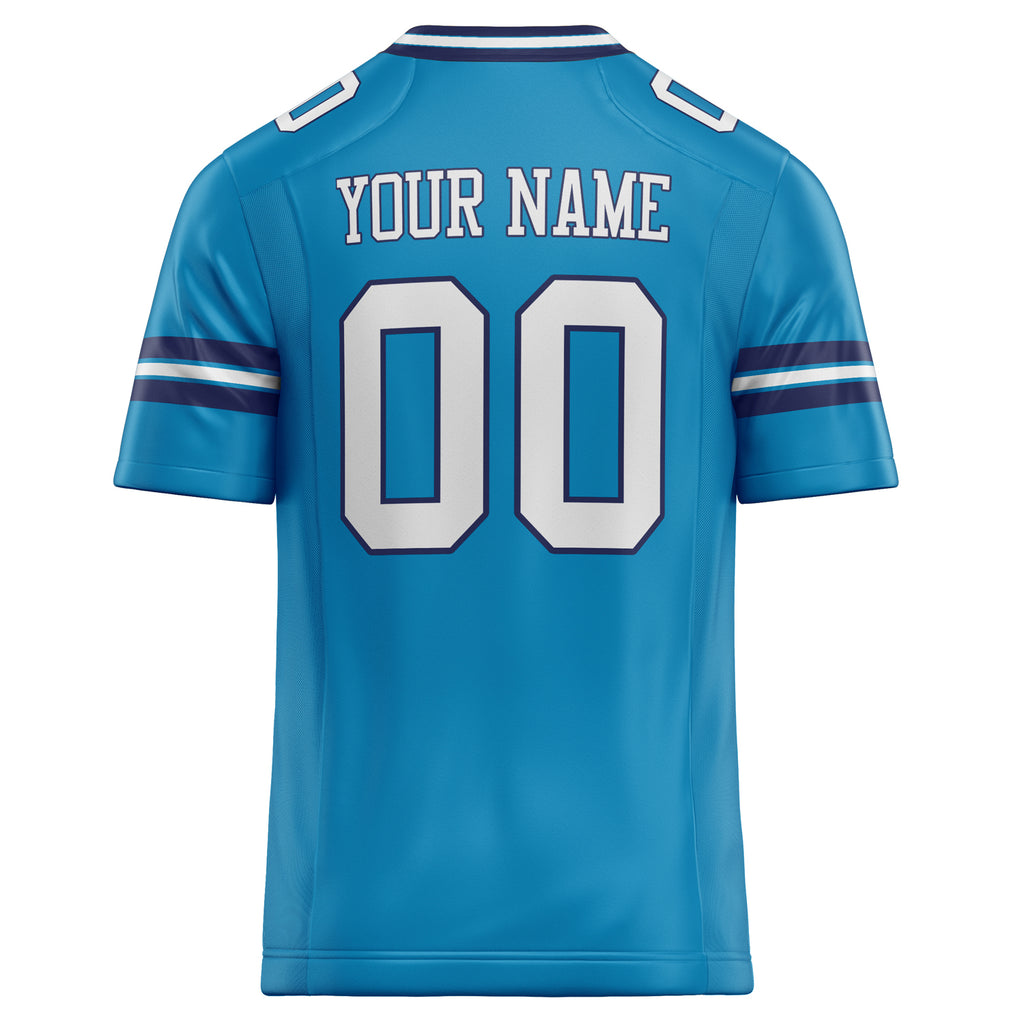 Personalized Panther & Blue White Solid Colour Football Jersey