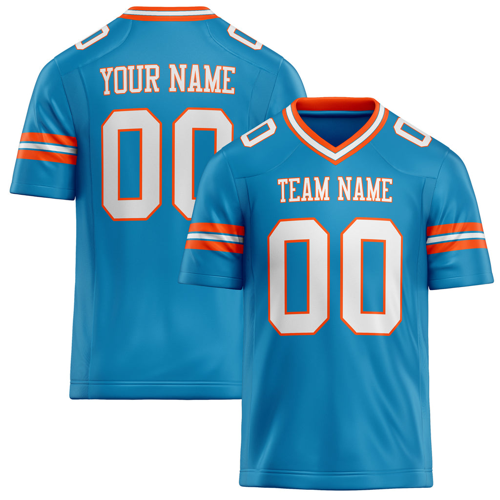 Personalized Panther Blue White Solid Colour Football Jersey FT02240730PA390