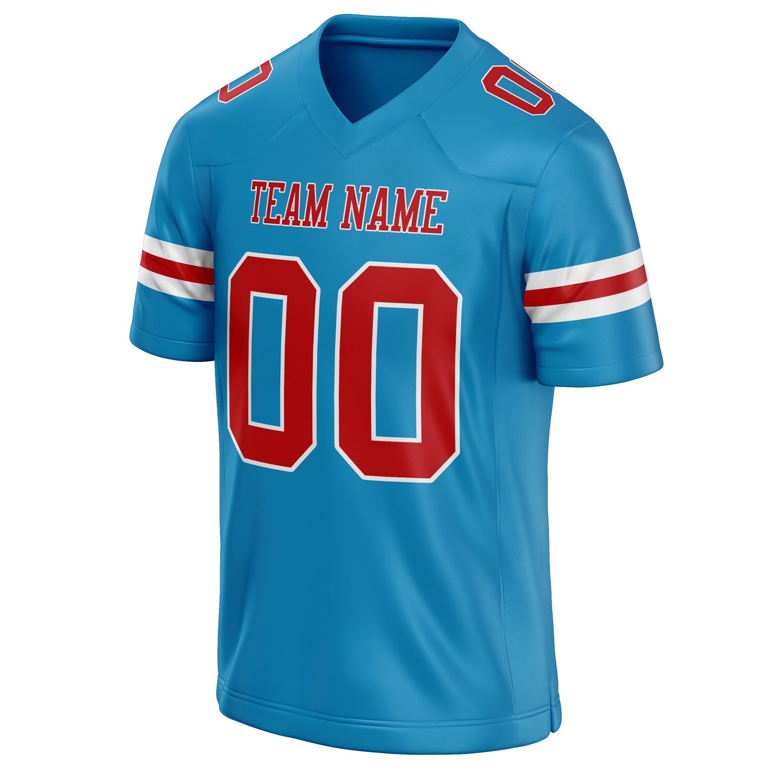 Personalized Panther & Blue red Solid Colour Football Jersey