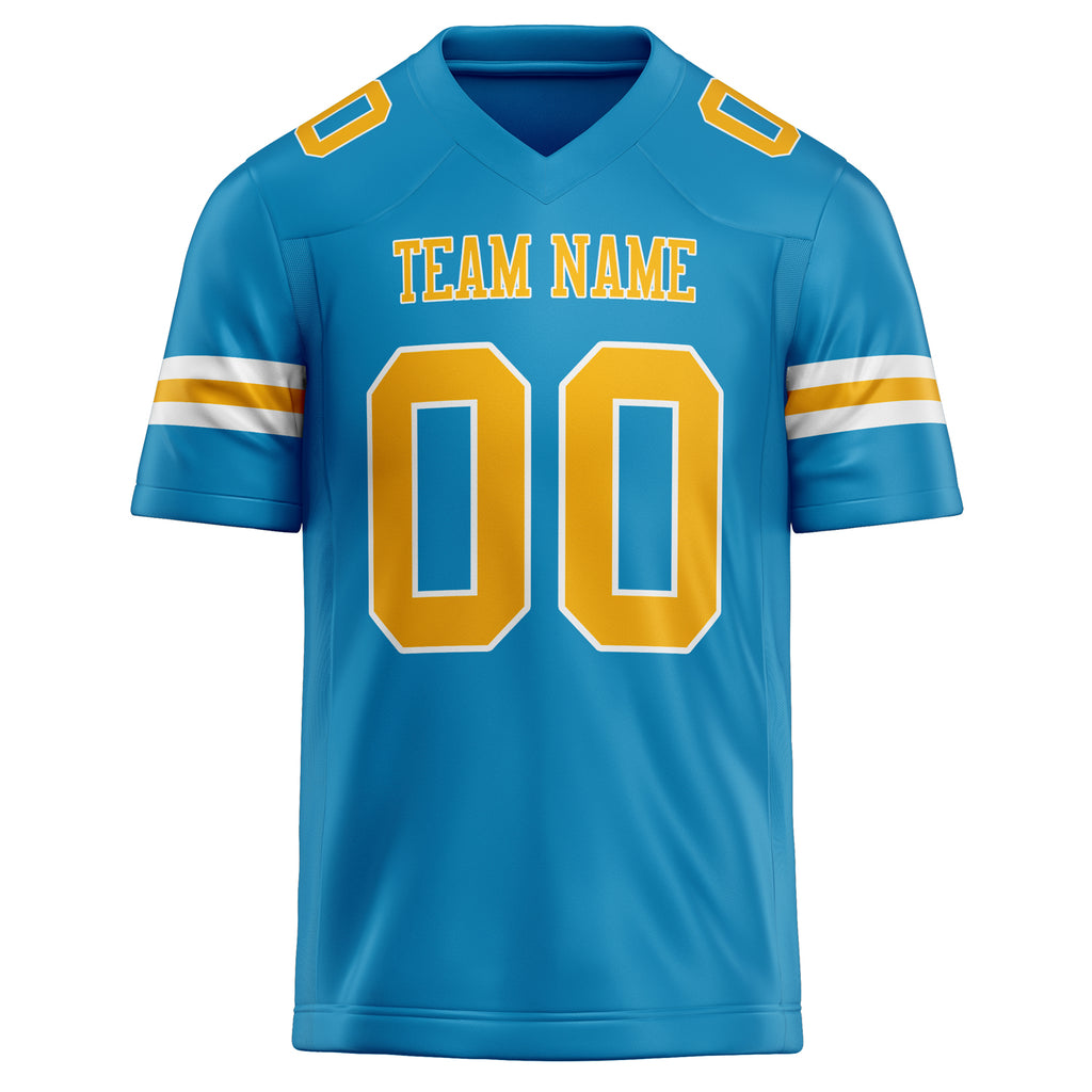 Personalized Panther & Blue gold Solid Colour Football Jersey