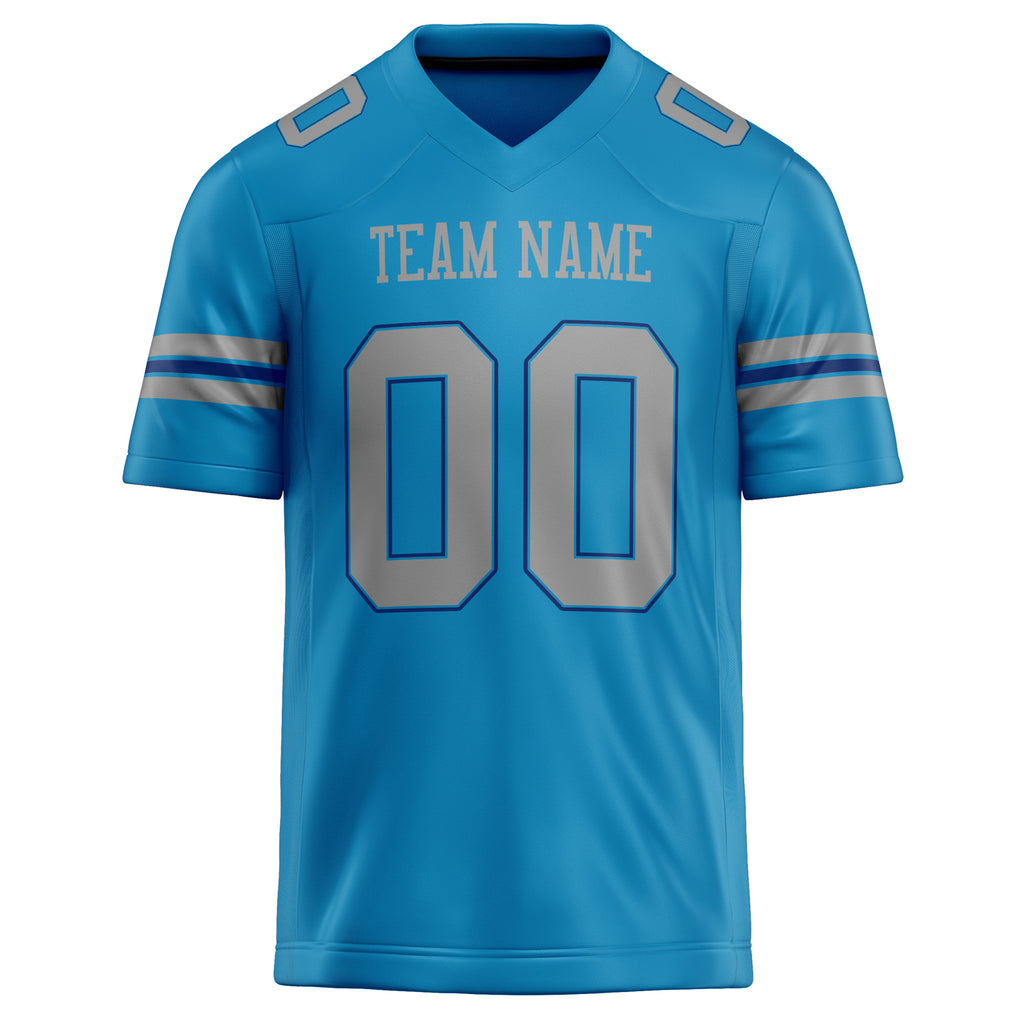 Personalized Panther & Blue gray Solid Colour Football Jersey