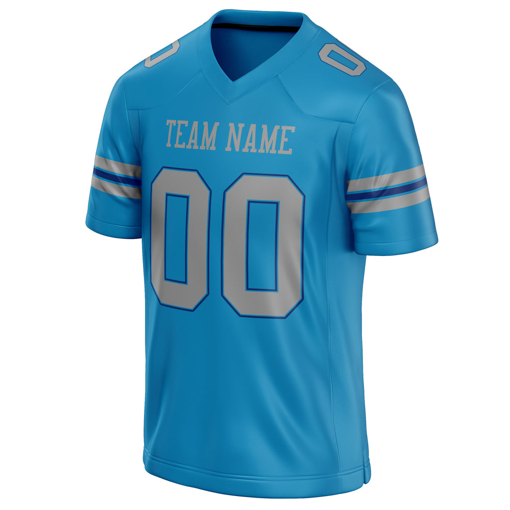 Personalized Panther & Blue gray Solid Colour Football Jersey