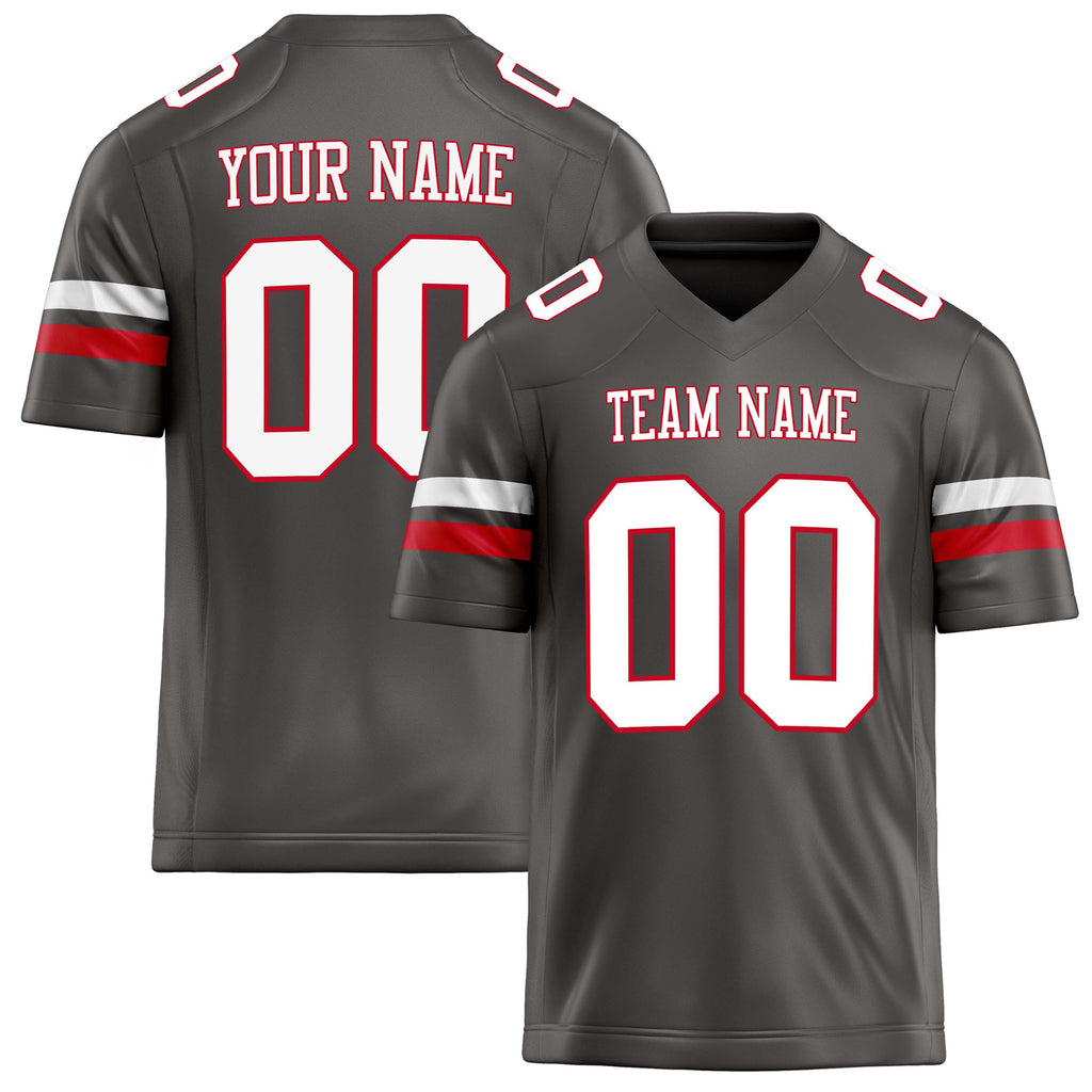 Personalized Pewter White Solid Colour Football Jersey FT02240730PE395
