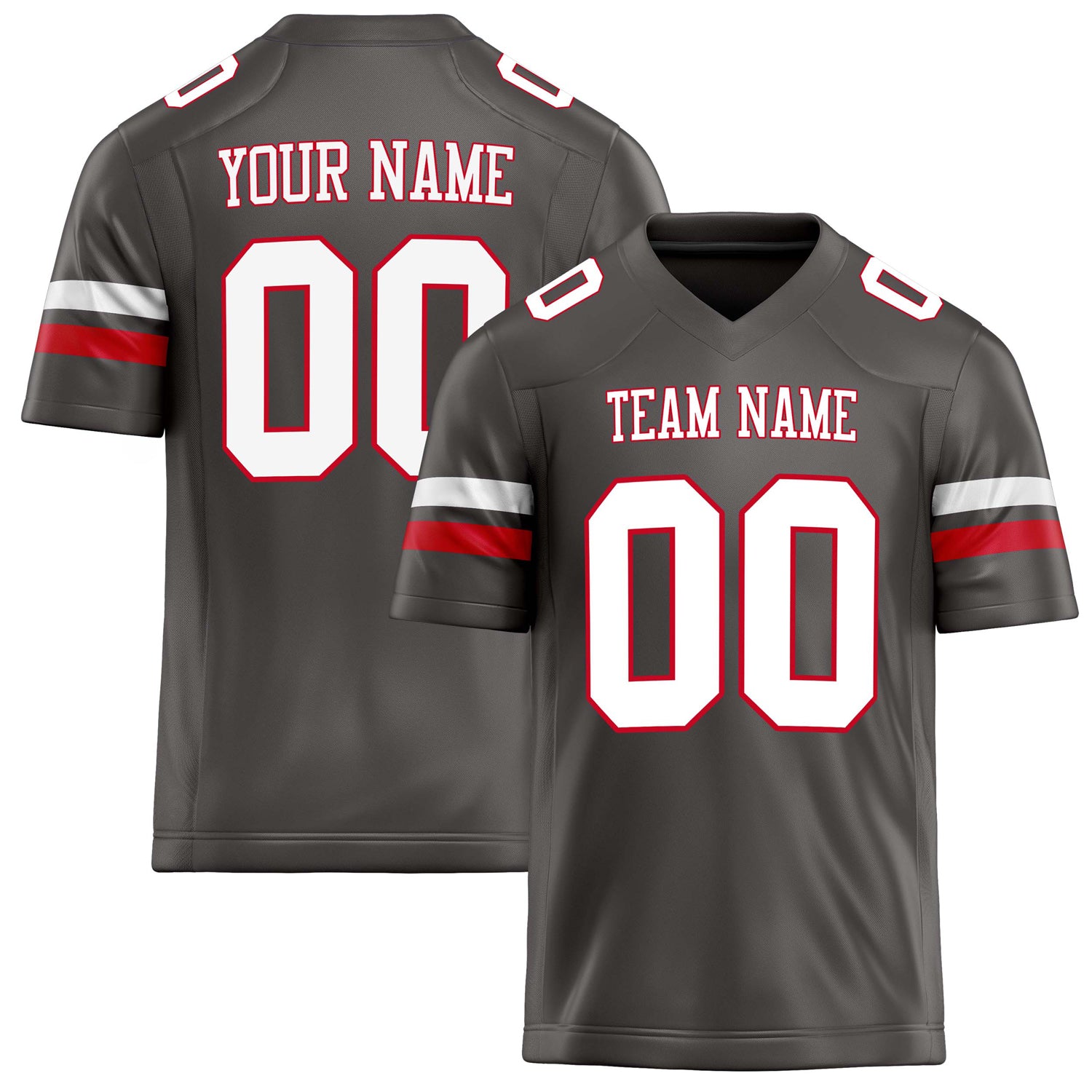 Personalized Pewter White Solid Colour Football Jersey FT02240730PE395
