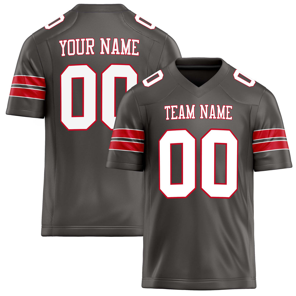 Personalized Pewter White Solid Colour Football Jersey FT02240730PE396