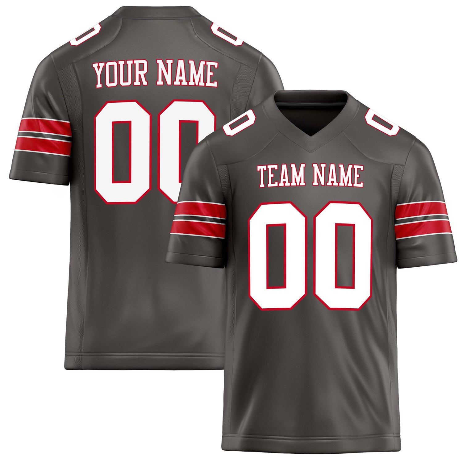 Personalized Pewter White Solid Colour Football Jersey FT02240730PE396